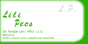 lili pecs business card