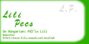 lili pecs business card